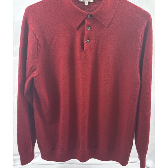 Turnbury Extra Fine Merino Wool Burgundy Sweater Collar Sz XL Men’s Banded Waist - Picture 1 of 8